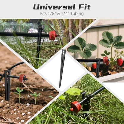 100 Pack Drip Irrigation Stakes for 1/8" to 1/4" Inch Drip Irrigation Tubing Hose Irrigation Support Stakes 5.79" H Suitable for Raising the Height of Drip Emitters/Heads or Drip Irrigation Parts - size: 100PCS Drip Irrigation Stakes