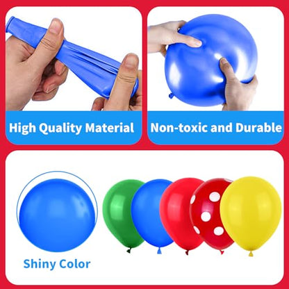 Red Yellow Blue Balloons, Red Blue Green Party Balloons Red Polka Dot Balloons Carnival Circus Balloons Yellow Green Latex Balloons For Kids Adults Birthday Carnival Theme Party Wedding Baby Shower - color: Red Yellow Blue Green