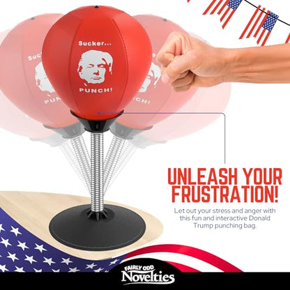 Fairly Odd Novelties Donald Trump Desktop Punching Bag Stress Relief Boxing Novelty Gag White Elephant Gift