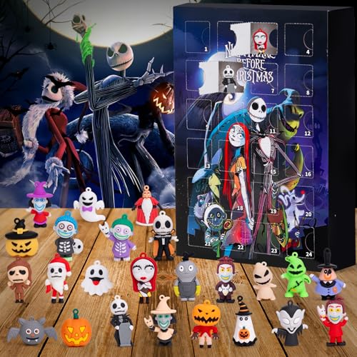 Nightmare Advent Calendar,Advent Calendar 2026,with 24 Collectible for Kids Adult Boys Girls,Halloween Countdown Calendar Boo Basket Stuffers Trick or Treat - color: Blue Advent Calendar