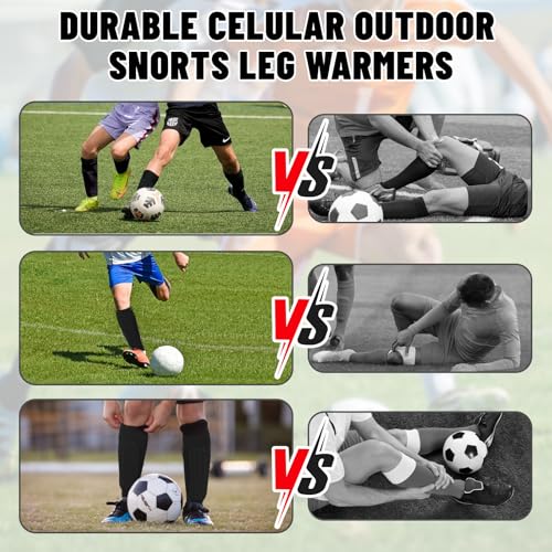 4 Pack Shin Guards Kids and Elastic Ankle Straps, Calf Compression Sleeve with Honeycomb Pads, Shin Guards Soccer, for Sprains, Achilles Pain, Sports Running