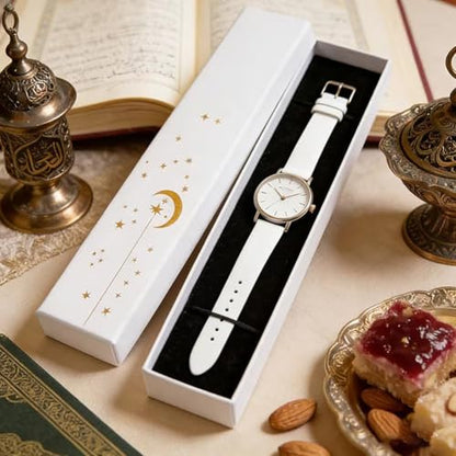 12 Pcs Ramadan Jewellery Gift Box Moon Star Eid Mubarak Jewelry Boxes Bracelet Necklace Chain Packaging Box - color: White
