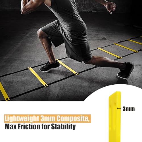 Ykimok Agility Ladder, 20 Feet 12 Rungs Speed Training Ladder for Soccer, Football, Footwork Fitness, Speed Agility Training Equipment for Athletes and Coaches