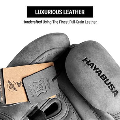 Hayabusa T3 LX Leather Boxing Gloves | Leather Boxing Gloves, Training Gloves Men and Women, Sparring Gloves, Heavy Bag Gloves, 16oz Boxing Gloves, Muay Thai Gloves - color: Slate, size: 16oz