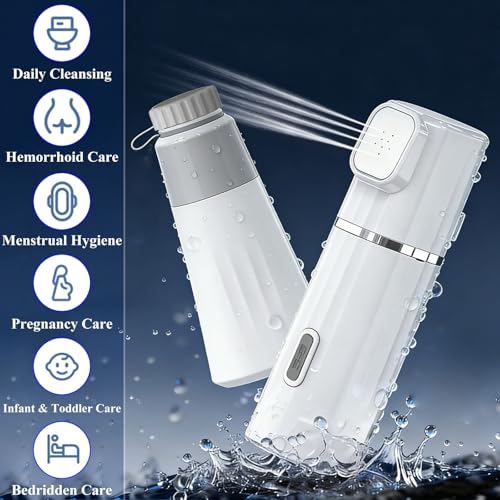 Travel Bidet Portable,Electric Portable Bidet Sprayer,Rechargeable 800Mah,450Ml Peri Bottle,Dual Spray Modes,Toilet Butt Washer for Women Men Postpartum Personal Hygiene