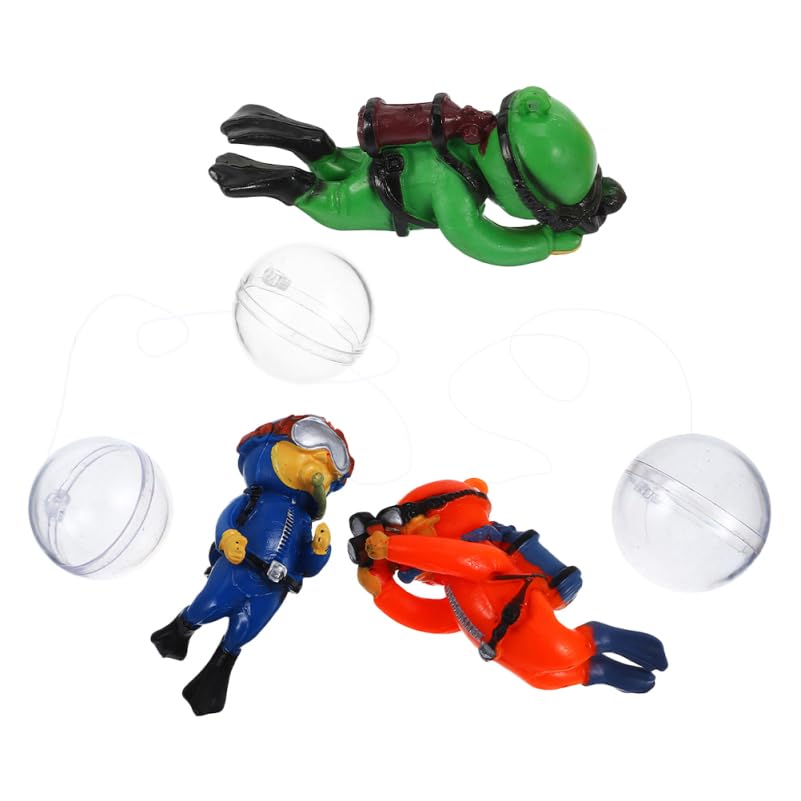 Happyyami Floating Diver Figurines for Aquarium Decor with Movable Joints Stable Buoyancy Mini Scuba Diver Toy Fish Tank Accessories for Home Aquarium