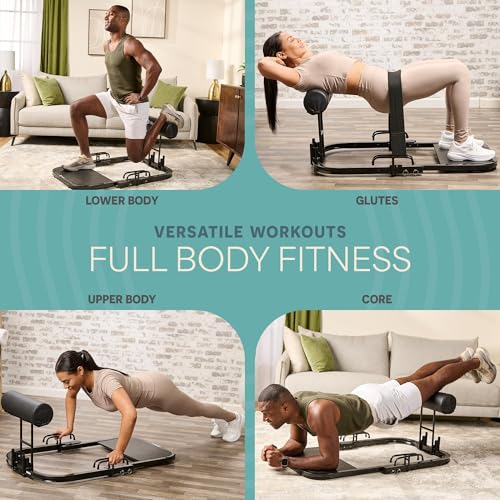 Lifepro GluteBlast Hip Thrust Machine – Foldable, Home Gym, 220 lb Cap | Sissy squat + hip thrust bench, powder-coated steel, PU leather pad, folds with wheels, 27.2"×45.3" glutes, hamstrings & core - style: Gluteblast Lite