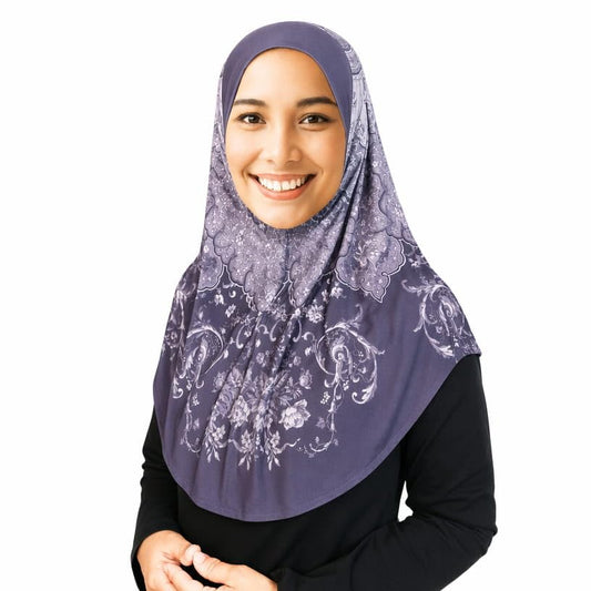 Instant Hijab for Women, Printed Jersey Slip-On Ready to Wear Hijab Scarf - color: Mg-hj-704