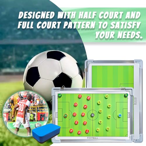 Pure Vie Portable Magnetic Soccer Coaching Board Football Tactics Clipboard | Soccer Strategy Whiteboard for Coaches Training and Matches, Dry Erase Board with Magnet, Pen Football Sport Coach Must Haves - color: #1