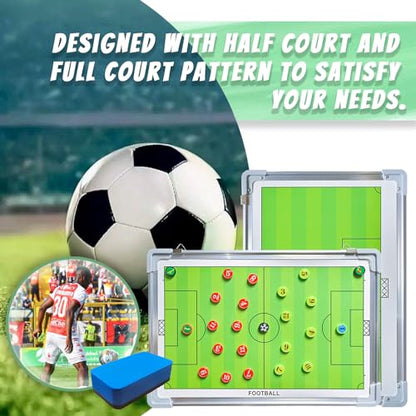 Pure Vie Portable Magnetic Soccer Coaching Board Football Tactics Clipboard | Soccer Strategy Whiteboard for Coaches Training and Matches, Dry Erase Board with Magnet, Pen Football Sport Coach Must Haves - color: #1