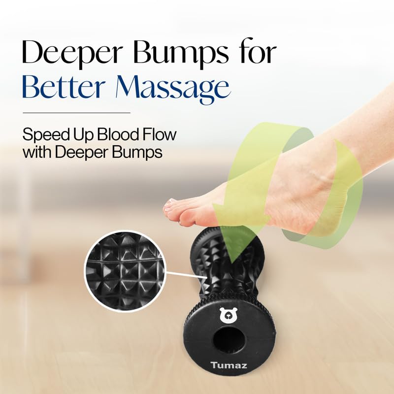 Tumaz Foot Roller for Deep Tissue Massage & Reflexology | Ergonomic Roller | Deep Tissue Massage | Reflexology | Portable Design | Ideal for Foot Recovery - color: Pink