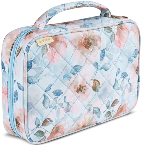 Quilted Bible Case for 6.5 X 9.5 inch Books, Bible Carrying Case for Women, Blue Bible Cover - color: Blue