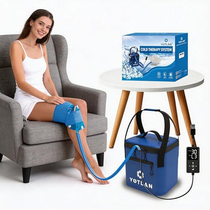 Ice Machine for Knee with Programmable Timer,USB Powered Portable,2026 New Powerful Pump, for Knee Replacement,Pain Relief,Pad for Shoulder,Hip,and Ankle