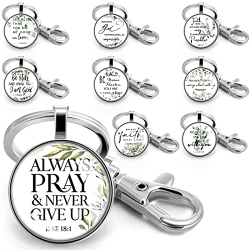 Fumete Christian Keychain Bulk Bible Verse Religious Scripture Quote Inspirational Key Rings Gift for Women Men Church Pastor - style: Leaf Style