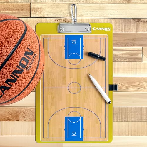 Cannon Sports Dry Erase Coaches Board with Marker - Double-Sided Dry Erase Coaching Board for Baseball, Basketball, Football, Soccer, and Hockey - Perfect for Practices and Games (Basketball) - style: Basketball