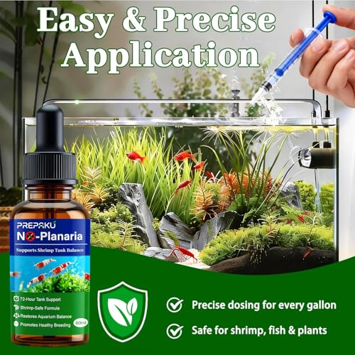 No Planaria & Hydra Support, Aquarium Balance Liquid for Shrimp & Fish | Helps Maintain Tank Stability and Reduce Flatworm-Related Issues, Shrimp-Safe Formula, 60ml