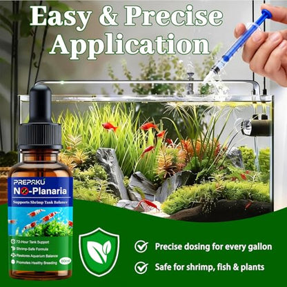No Planaria & Hydra Support, Aquarium Balance Liquid for Shrimp & Fish | Helps Maintain Tank Stability and Reduce Flatworm-Related Issues, Shrimp-Safe Formula, 60ml