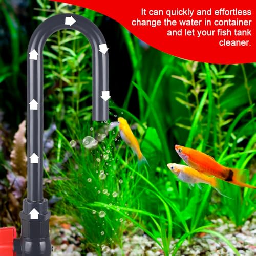 MiOYOOW Aquarium Water Changer, PVC Aquarium Water Filler Hanging Fish Tank Hook Filler with Flow Switch for 1/2“, 5/8”, 3/4” Hose