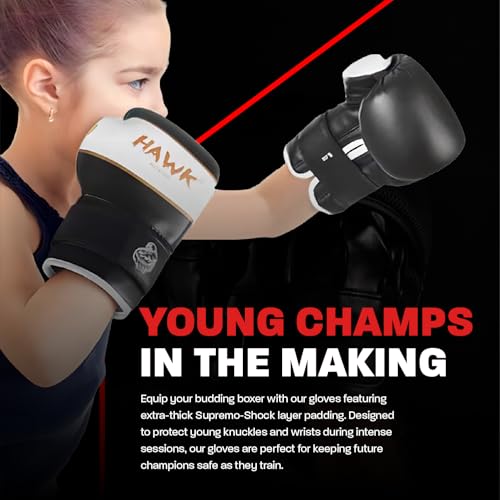 Kids Boxing Gloves for Kids Children Youth Punching Bag Kickboxing Muay Thai Mitts MMA Training Sparring Gloves - color: Black, size: 6 oz