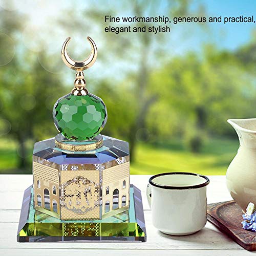 Muslim Crystal Gilded Al-Aqsa Mosque Miniature Model Crystal Mosque Model Islamic Table Decor Islamic Architecture Handicraft Souvenir Desktop Decor Islamic Building Gift