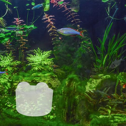 Kichvoe 4pcs Aquarium Feeder Cups with Suction Cups, Acrylic Fish Feeding Bowls Set (2 Round + 2 Oval), Suitable for Fish Tank and Brine Shrimp Feeding