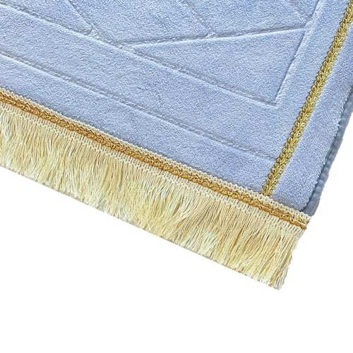 JE JOUE Prayer Rug Muslim Mat Islamic - Thickening Sponge Muslim Rug for Men Women Household Halal Prayer mat Eid Travel Ramadan（Light Gray） - color: Light Gray
