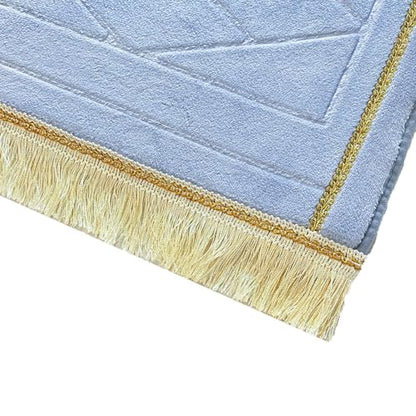 JE JOUE Prayer Rug Muslim Mat Islamic - Thickening Sponge Muslim Rug for Men Women Household Halal Prayer mat Eid Travel Ramadan（Light Gray） - color: Light Gray
