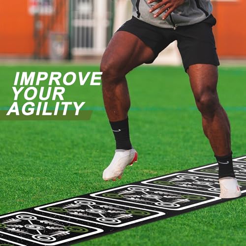 Agility 사다리 매트 3.6 x 41.4cm(12 x 1피트) 민첩성 사다리 패드, 민첩성 훈련 장비, 민첩성 운동 사다리 매트, 축구, 축구, 테니스, 복싱 트레이닝용