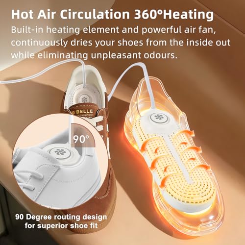 Electric Boot Dryer, Shoe Warmer with IC Controller, Footwear Travel Dryers Silent with 3/6/9 Hours Timer - color: White Pro