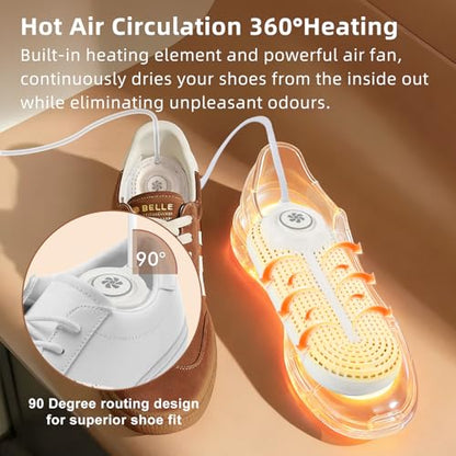 Electric Boot Dryer, Shoe Warmer with IC Controller, Footwear Travel Dryers Silent with 3/6/9 Hours Timer - color: White Pro