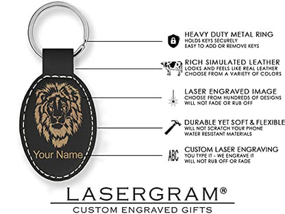 LaserGram Oval Keychain, Allah 1, Personalized Engraving Included (Black with Gold) - color: Black With Gold