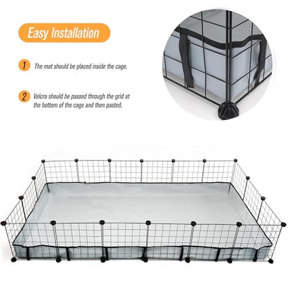 Guinea Pig Cage Liner Tarp Bottom Waterproof and Washable Base Also for Rabbits, Bunny, Chinchesillas, Hedgehog, Ferrets and Other Small Animals(36x72 inches) - size: 36.0"L x 72.0"W x 4.0"H