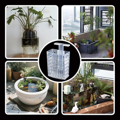 6pcs Upgraded Adjustable Aquarium Plant Holder，Fish Tank Plants Holder,Fish Tank Aquaponics Plant Cultivation and Aquarium Landscape Decoration with Hooks and Suction Cup（Transparent）