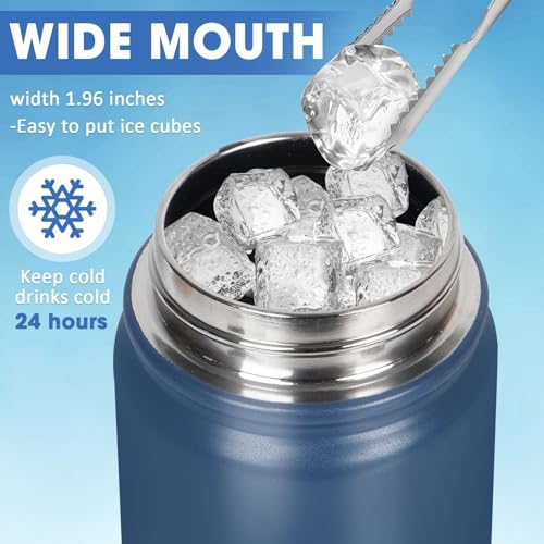 Insulated Water Bottle 24oz, Stainless Steel Double Wall Vacuum Sports Flask with 2-in-1 Straw & Chug Lid, BPA-Free, Leak Proof, Keeps Cold 24H for Travel Gym School - color: Graphite 750
