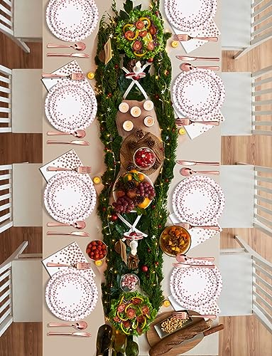 Nkaiso 141Pcs Rose Gold Paper Plates and Napkins Party Supplies for20 - color: Rose Gold