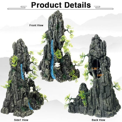 Extra Large N Tall Fish Tank Decoratons Aquarium Rock Cave Hideouts | Aquarium Rock Decor for Fish Tank,Aquarium Decorations Extra Large and Tall Decoration for Fish Tank - 13 Inches High