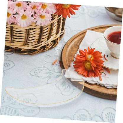 Moon-shaped Plastic Serving Tray for Ramadan Celebrations Reusable Fruit and Dessert Platter Easy to Clean and Maintain for Eid Parties and Gatherings