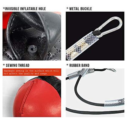 Wesing Double End Striking Bag Leather Boxing Speed Ball Bag - color: Yellow