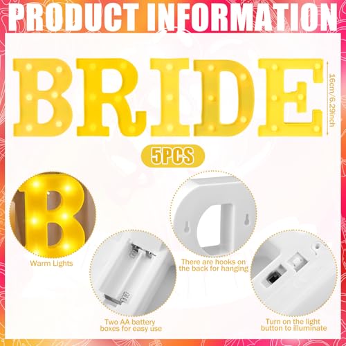 Aurelema Sukkot Large LED Letter Sign LED Lights Battery Powered Table Decoration for Party Gift Tabletop Decoration(Bride) - size: 8.27 inches, style: Bride