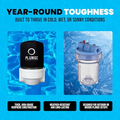 Cold Plunge Insulated Filter Housing Sleeve - ChillGuard Neoprene Insulated Filter Housing Cover - Insulates Cold Plunge, Ice Bath Filter Housings (5" Filter Housing) - size: 5" Filter Housing