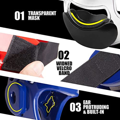 Youth & Adults Taekwondo Headgear – Adjustable MMA Helmet with Removable Face Shield & Ultra-Soft Padding for Kickboxing, Muay Thai, Combat Training - color: BLACK, size: Small