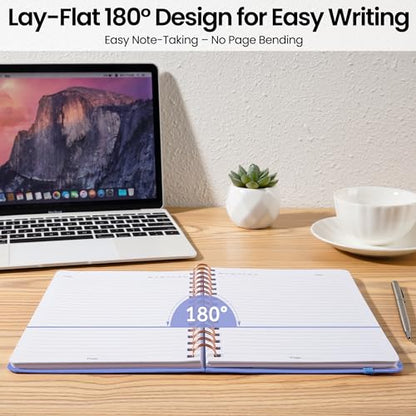 CICPAP Lined Spiral Journal Notebook, A5 College Ruled Notebook for Journaling, Note-Taking, and Daily Planning, Durable Hardcover with an Elegant Design, Periwinkle - color: G.Periwinkle