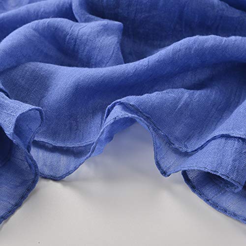 woogwin Women's Scarf Lady Light Soft Fashion Solid Shawl Wraps - color: Denimblue