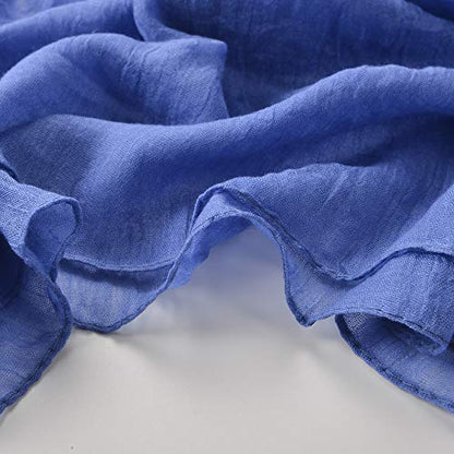 woogwin Women's Scarf Lady Light Soft Fashion Solid Shawl Wraps - color: Denimblue