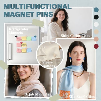 12 Pairs Hijab Magnets Strong Hijab Pins for Women - Round 5