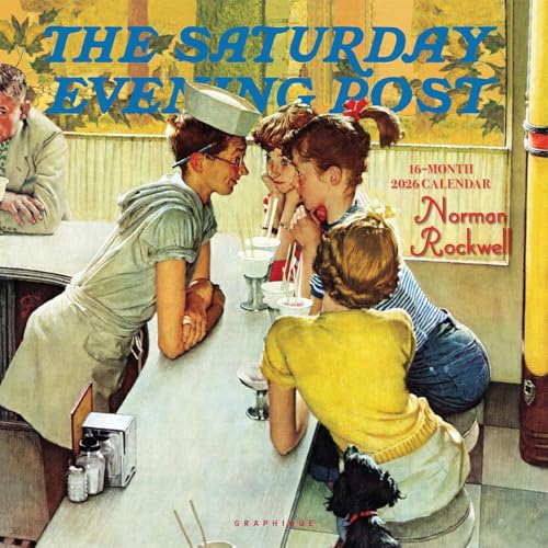 Graphique 2026 Saturday Evening Post Wall Calendar | 12” x 12” | Thick Paper | Home & Office Organizer | Large Monthly Grid | 3 Languages & Marked Holidays | 4 Month Preview Page for 2027 - color: Saturday Evening Post