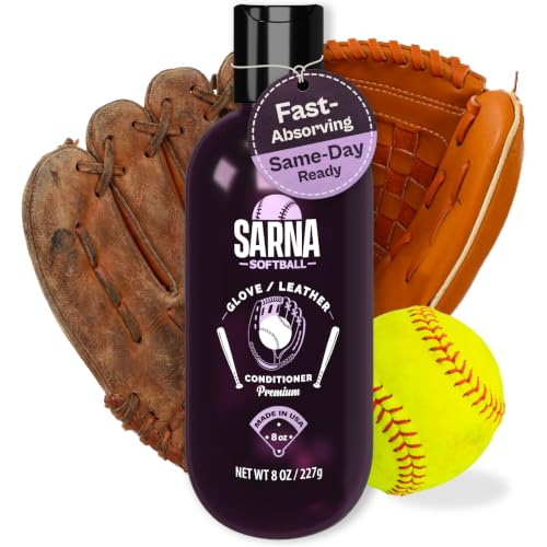 SARNA BASEBALL Glove Conditioner, Liquid, 8 Oz – Water-Based, Non-Darkening, No Sticky Residue – Glove Conditioner for Mitts, Baseball & Softball Gear Made in USA - size: 8oz Softball