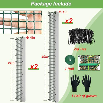 60"/40"/24" Metal Moss Pole, D Shape Sphagnum Moss Pole, Moss Poles for Climbing Plants, Monstera, Indoor Climbing Plants (2 Each of 40" 24") - style: 2 Each of 40" 24"