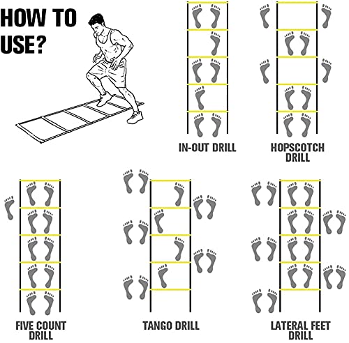 Speed Training Equipment - Agility Ladder Double-Row Flexible, Perfect for Football, Rugby, Boxing, Tennis, Improve Your Speed and Agility - size: 10m