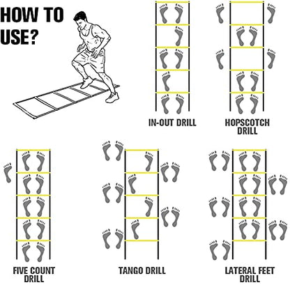 Speed Training Equipment - Agility Ladder Double-Row Flexible, Perfect for Football, Rugby, Boxing, Tennis, Improve Your Speed and Agility - size: 10m